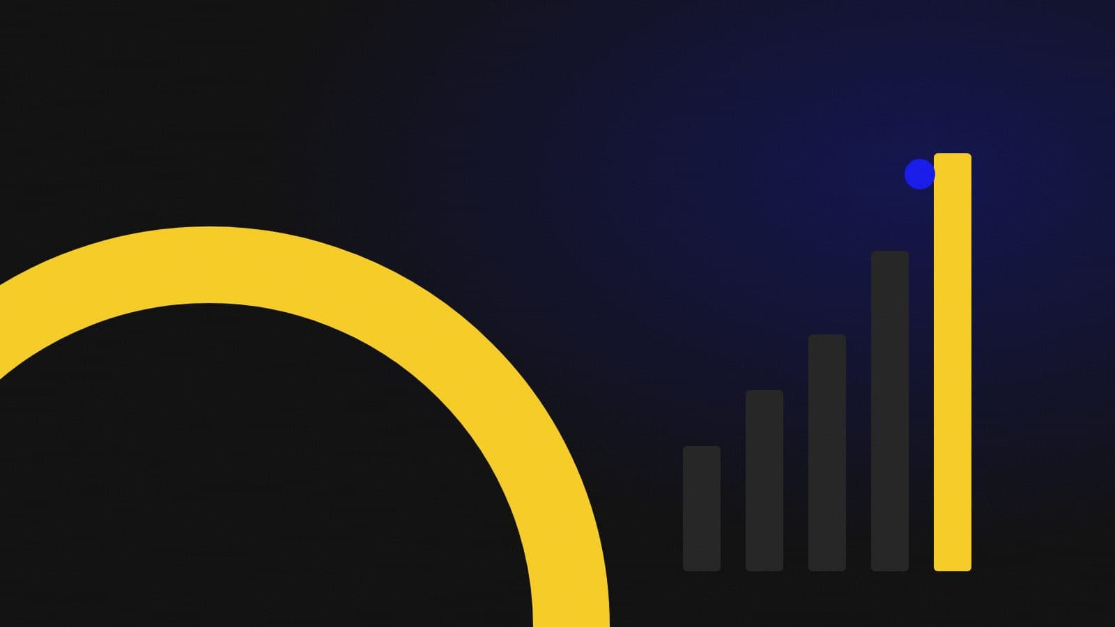 Abstract illustration of branching yellow arcs spreading from a single point across a black background, like a tree of connected measures